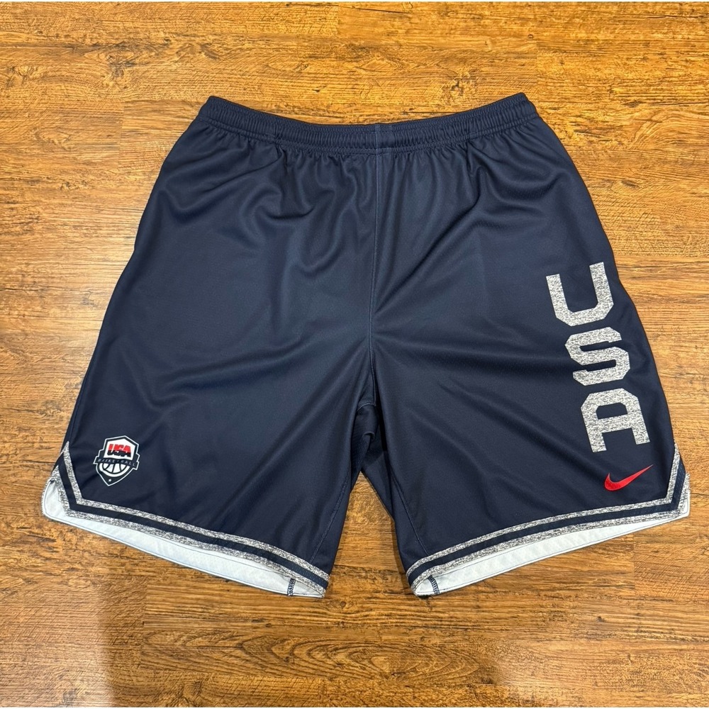Nike Blue Player Team Issued USA Olympics Training Basketball Shorts Men XL Rare